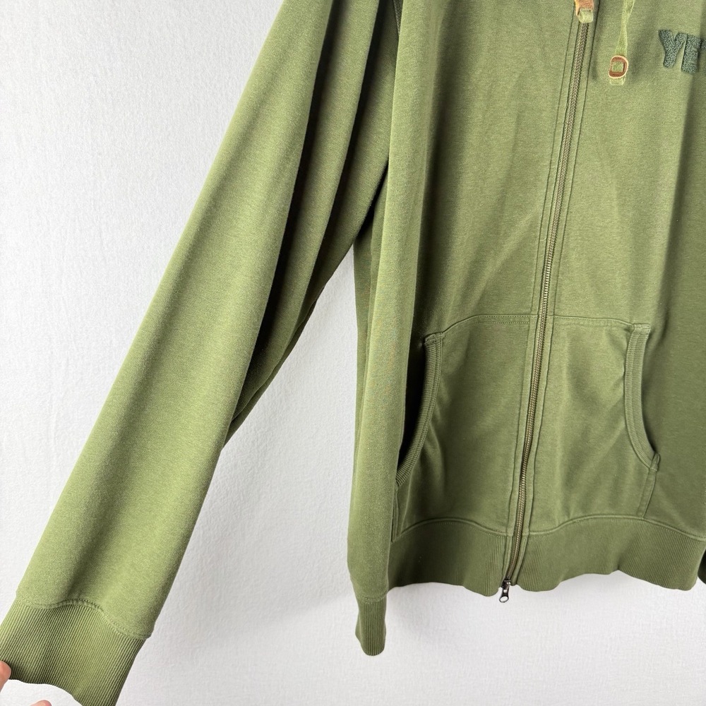YETI Mens French Terry Hoodie Sz XXL Olive‎ Green Leather Accents Outdoor Nature - Picture 6 of 10